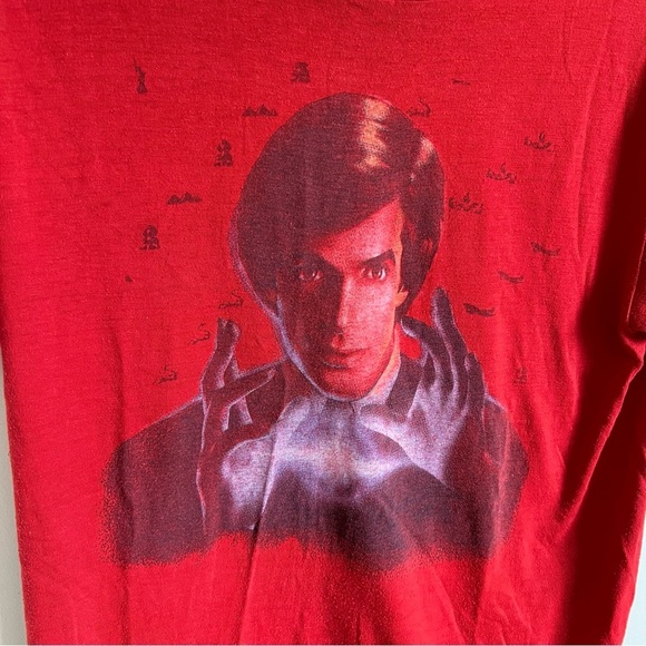 🚩Rare Vintage 80s David Copperfield Magic T Shirt - Red - Size Large - Lived in - Picture 2 of 3